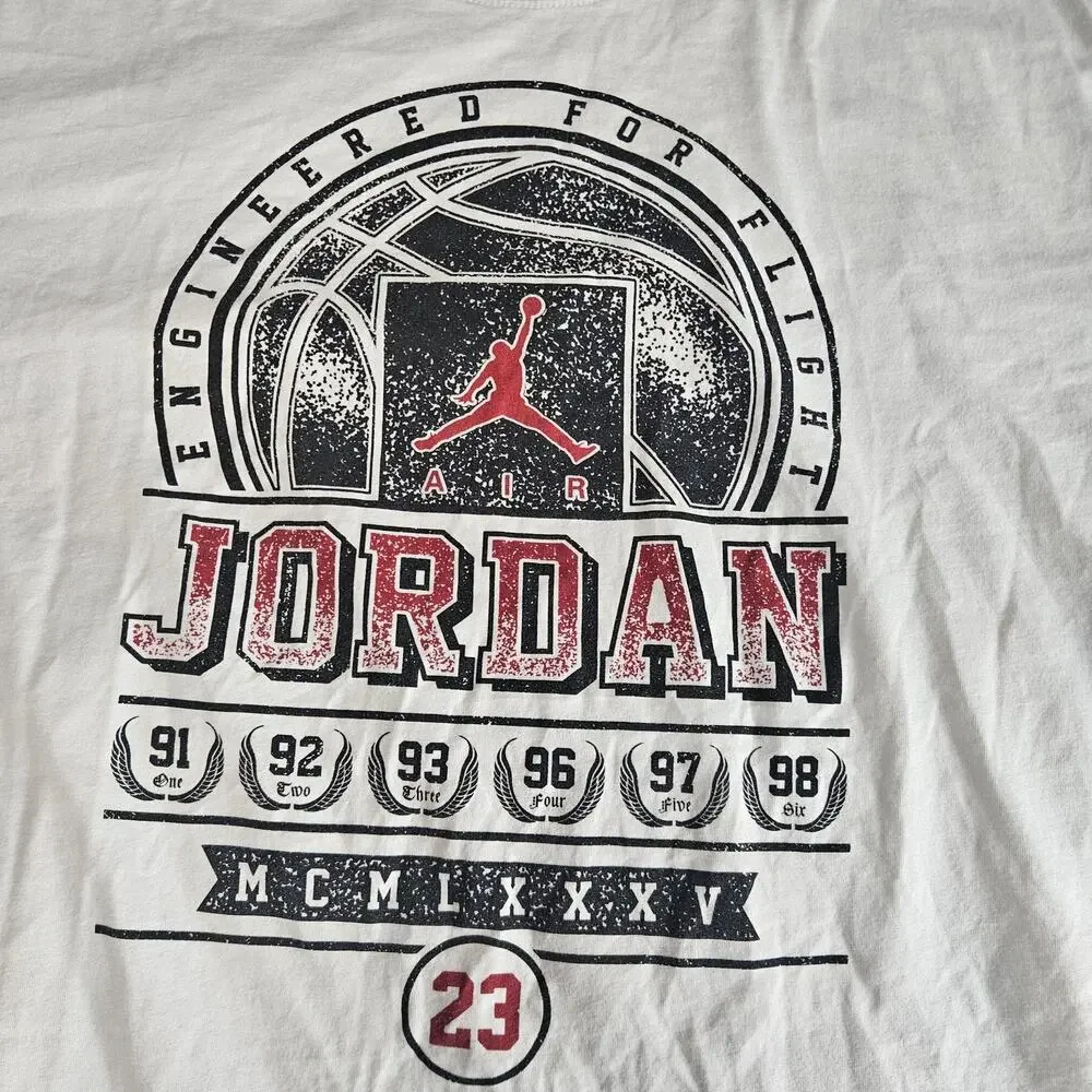 Jordan Shirt‎ Mens 2XL White Air 23 Basketball Trophy Graphic Tee Michael NBA